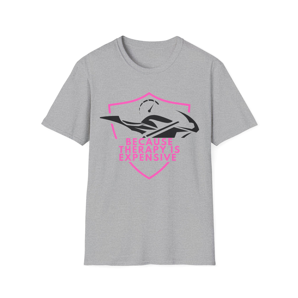 Motorbike T-shirt with 'Because Therapy is Expensive' (3)