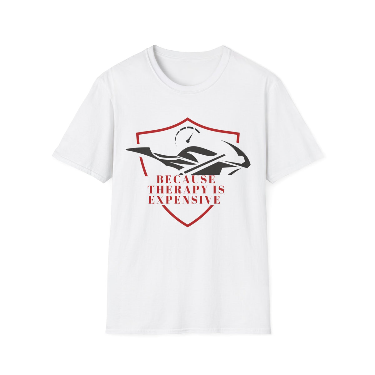 Motorbike T-shirt with 'Because Therapy is Expensive' (4)