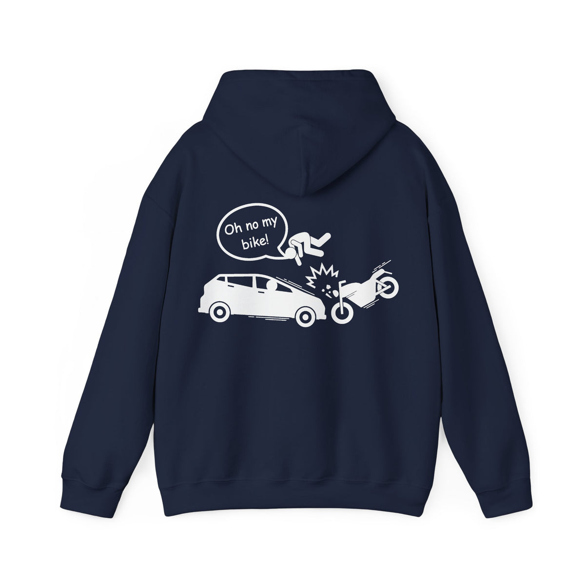 Unisex Heavy Blend™ Hooded Sweatshirt (Oh No My Bike) 3 Back