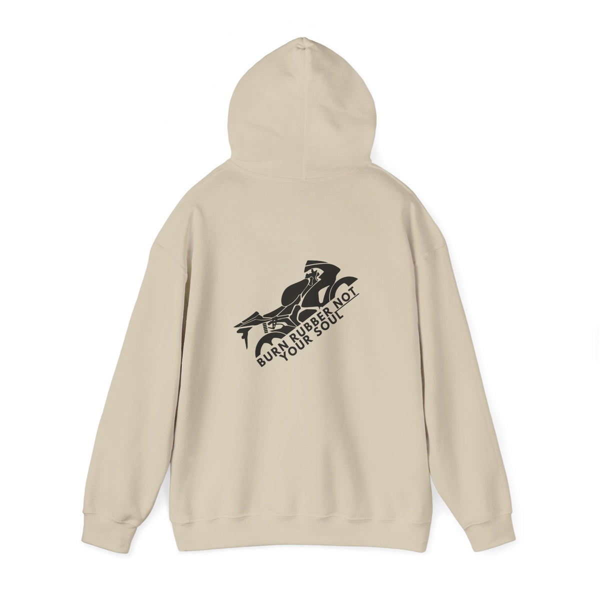 Non UK Sales Hooded Sweatshirt (Burn rubber, Not your soul) B/W