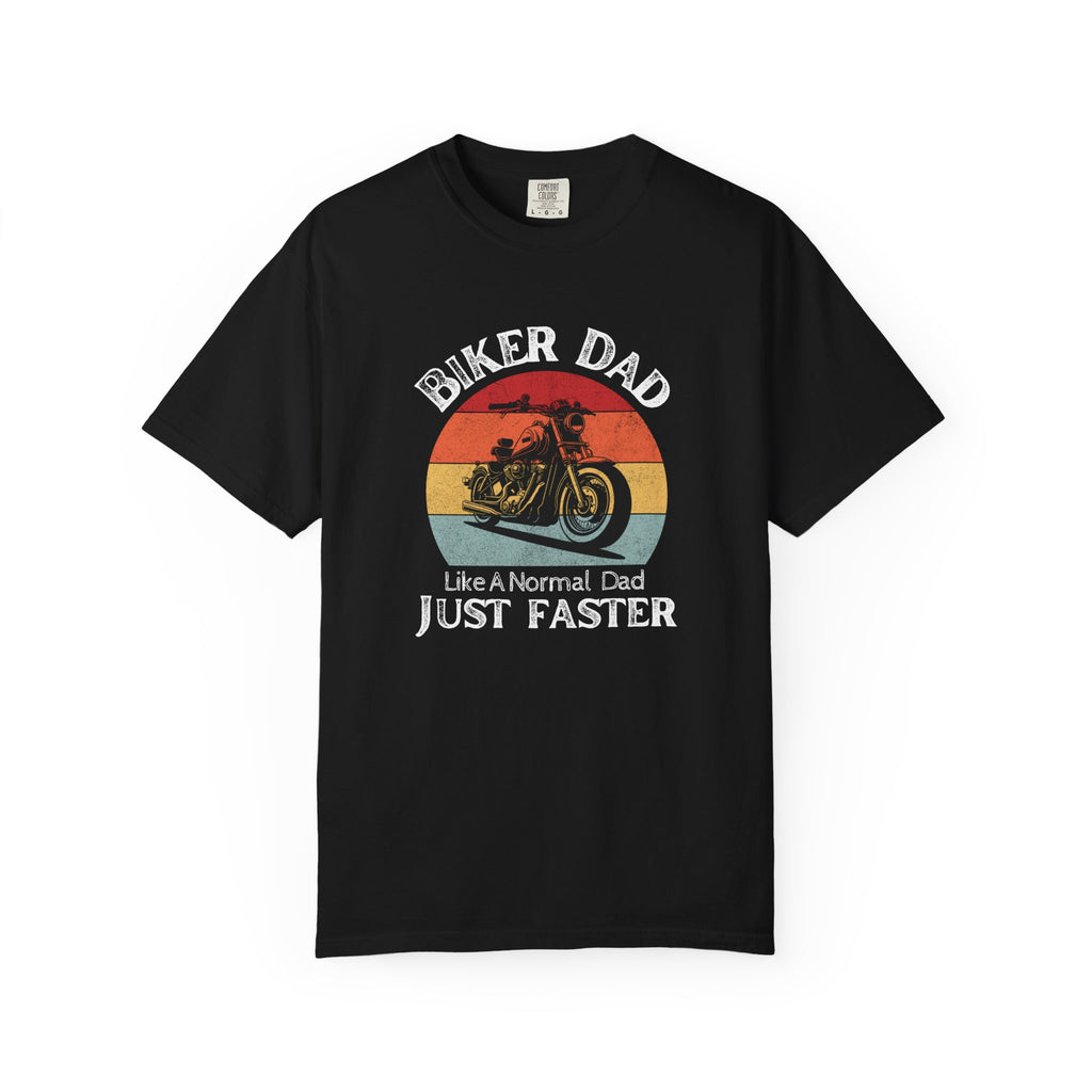 Non UK Sales Motorbike t-shirt  (Biker Dad, Like a normal Dad, Just faster) W/B