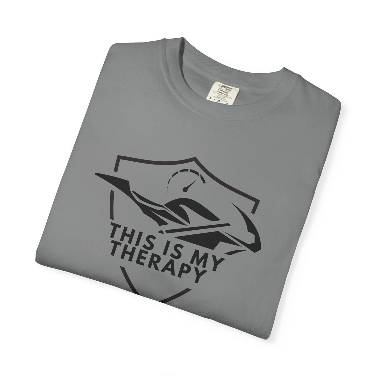 Non UK Sales Motorbike t-shirt  (This is my therapy)  B/W