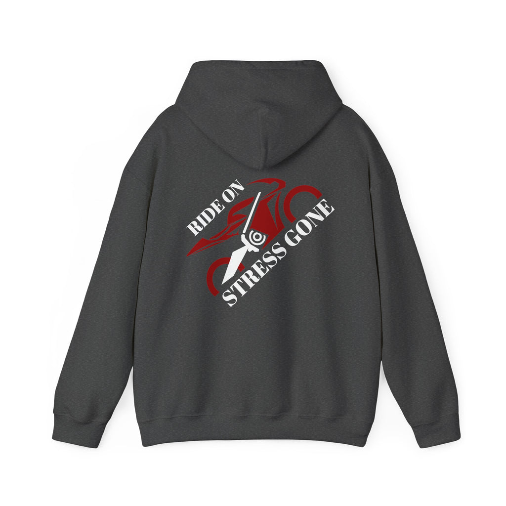 Unisex Heavy Blend™ Hooded Sweatshirt (Ride on, Stress gone) 2