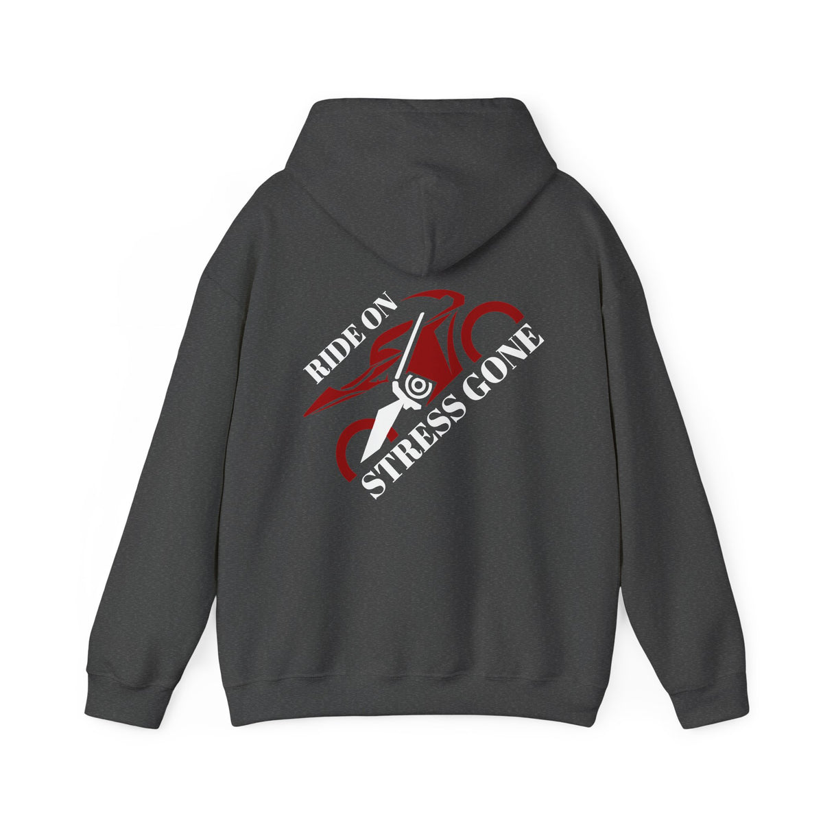Unisex Heavy Blend™ Hooded Sweatshirt (Ride on, Stress gone) 2