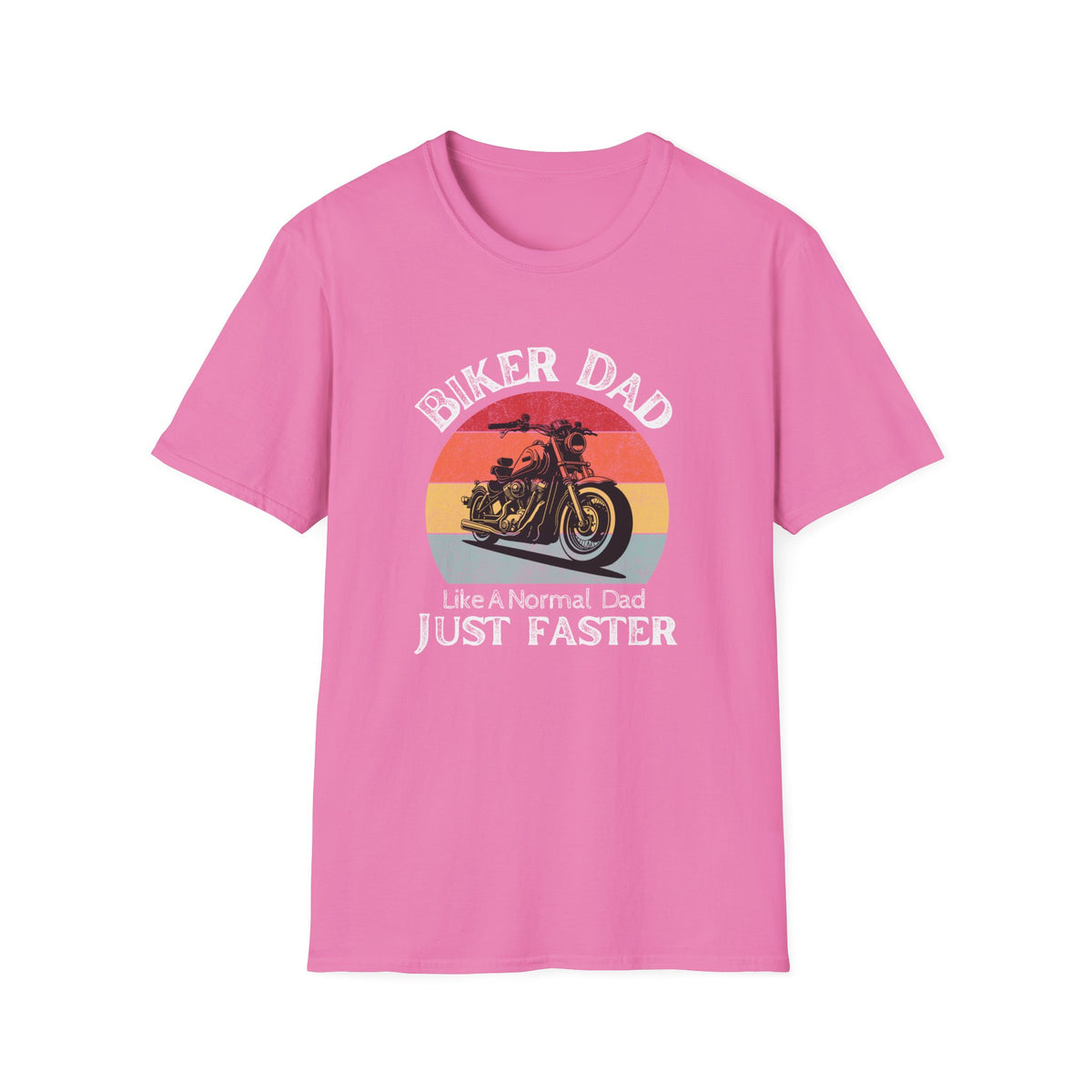 Motorbike T-shirt with 'Biker dad, Like a normal dad, Just faster' (2)