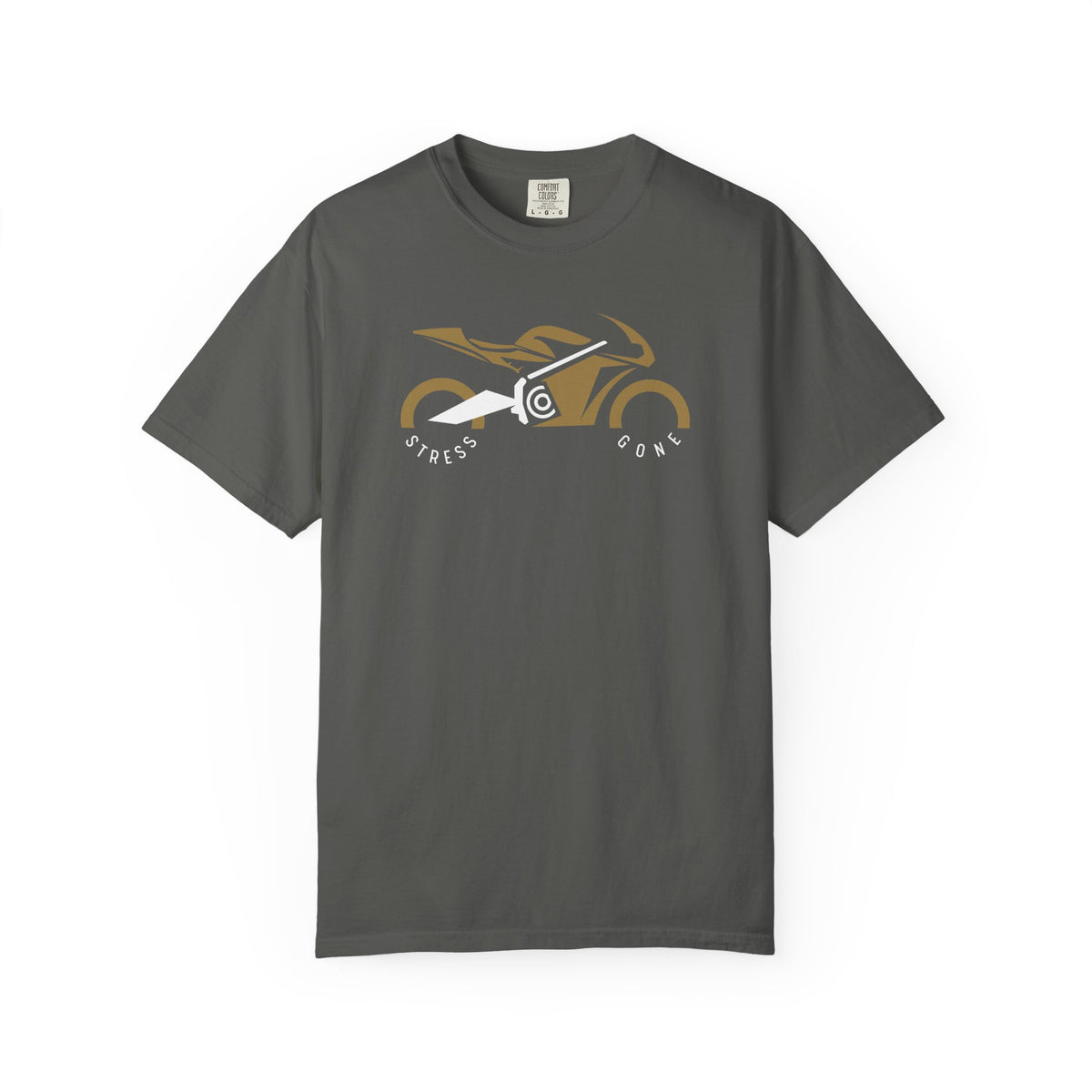 Non UK Sales Motorbike t-shirt  (Stress gone)  G/B