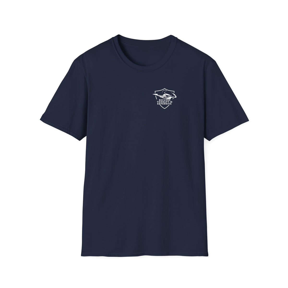 Motorbike T-shirt with 'Because Therapy is Expensive' (1) Small Logo