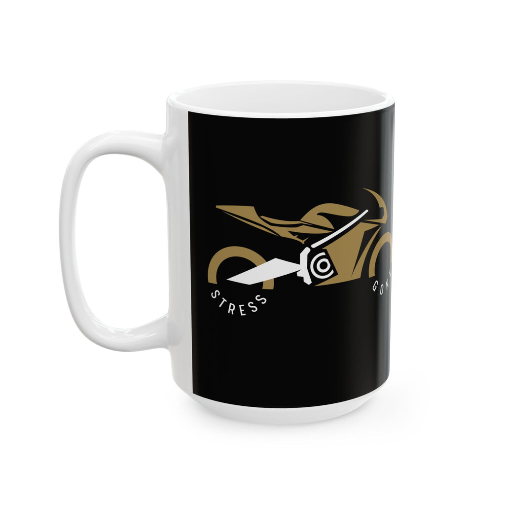 Non UK Sales 11oz And 15oz White Mug With (Stress Gone) B/G